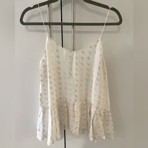 Club Monaco Silk Blend Peplum Top